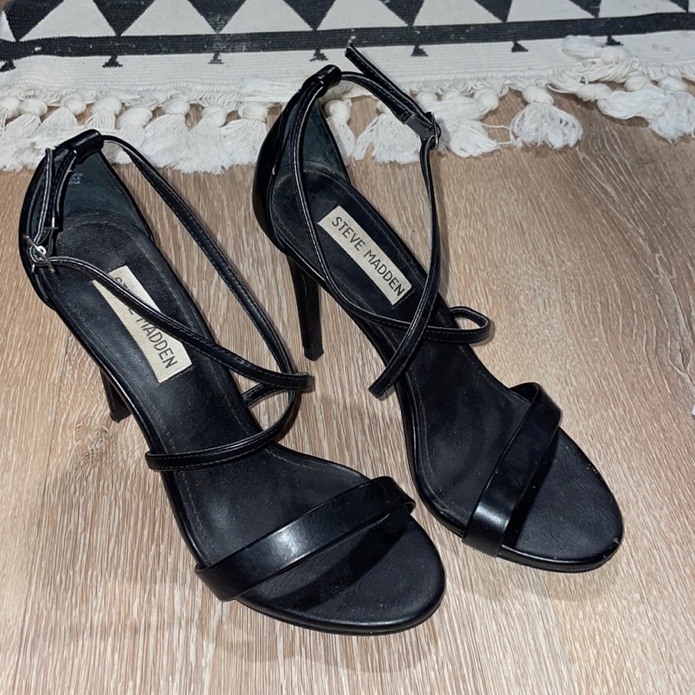 Steve Madden Black Strappy Heels